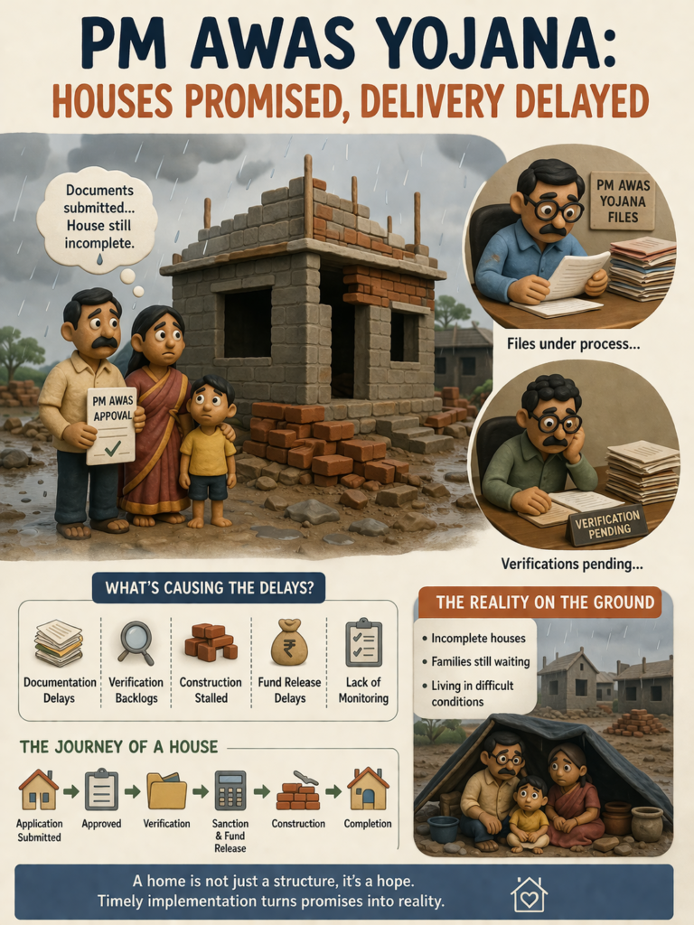 An illustration capturing the operational and administrative challenges influencing housing delivery timelines.(chatgpt)